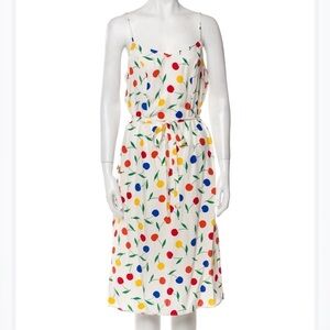 HVN Cherry Print Silk Dress